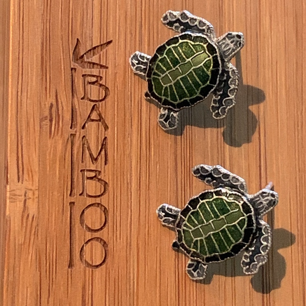 Bamboo Jewelry’s Olive Ridley Sea Turtle Post Earrings